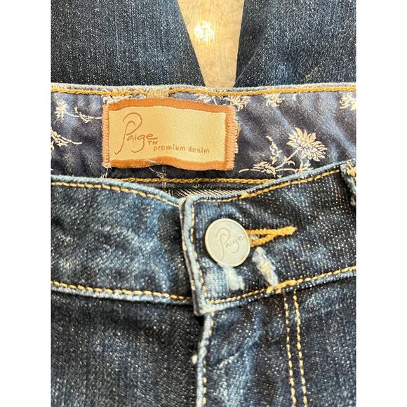 PAIGE Premium Denim Shorts Women's Size 26 Stretch Jeans Bermuda Cut Off - Picture 3 of 9